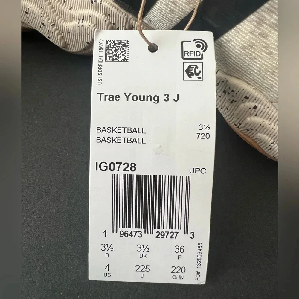 Trae Young 3 J Adidas basketball shoes sneakers size US 4 modern futuristic